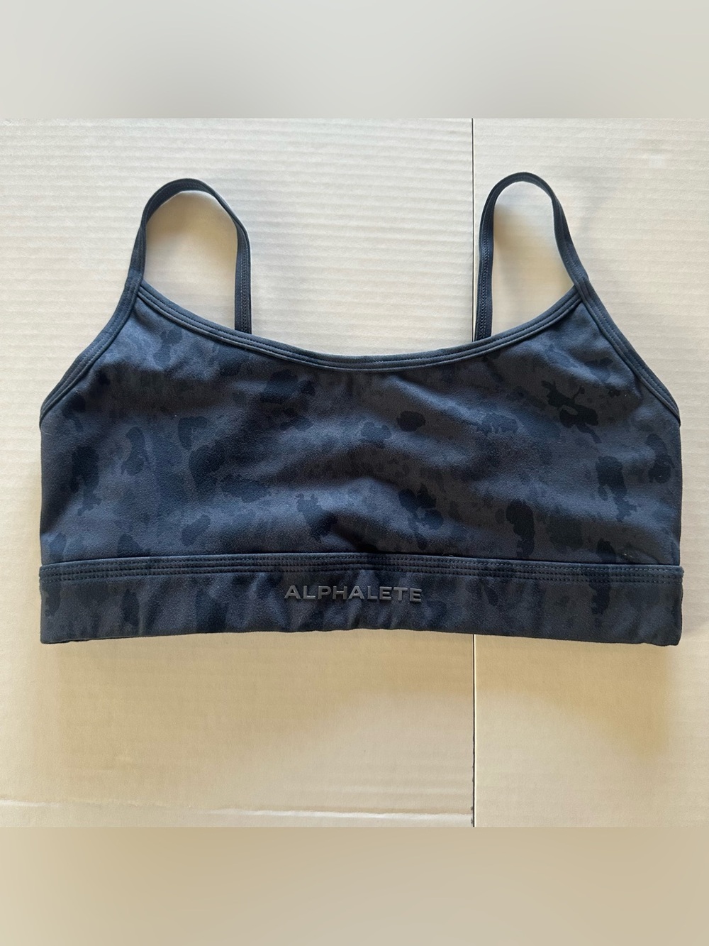 Alphalete Navy blue Camo Low-Impact Sports Bra